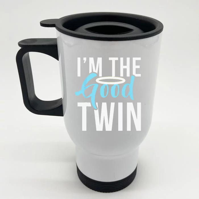 Im The Good Twin Funny Halloween Horror Front & Back Stainless Steel Travel Mug