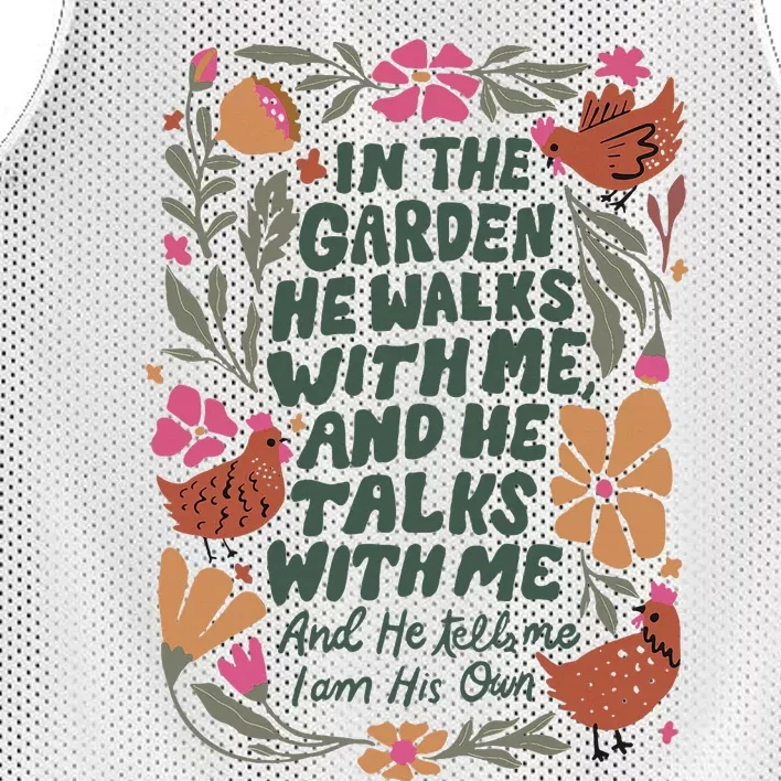 In The Garden He Walks With Me And He Talks With Me Mesh Reversible Basketball Jersey Tank