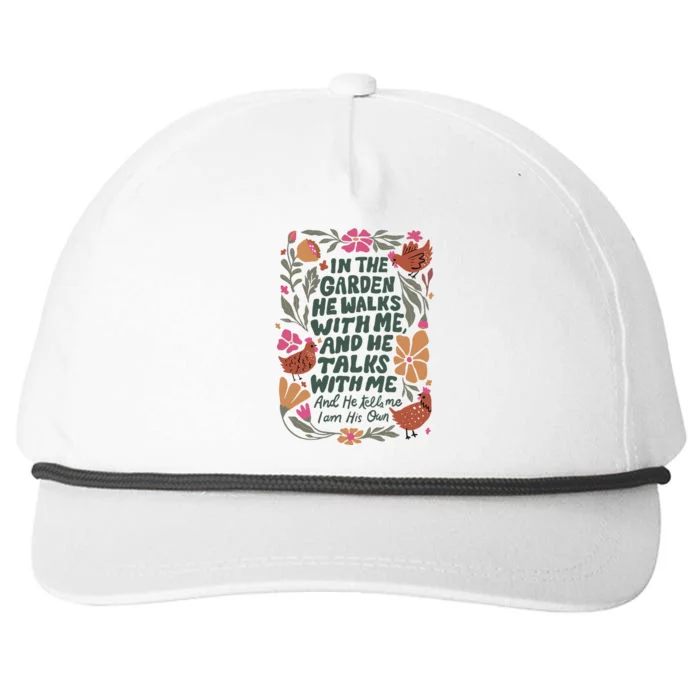 In The Garden He Walks With Me And He Talks With Me Snapback Five-Panel Rope Hat