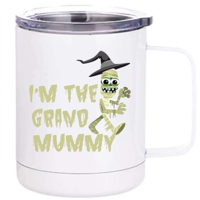 IM The Grand Mummy Halloween Grandma Costume Gift Front & Back 12oz Stainless Steel Tumbler Cup