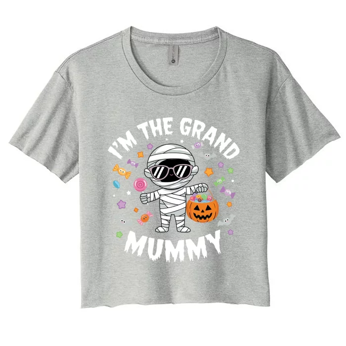 IM The Grand Mummy Halloween Mummy Costume Grandmother Gift Women's Crop Top Tee