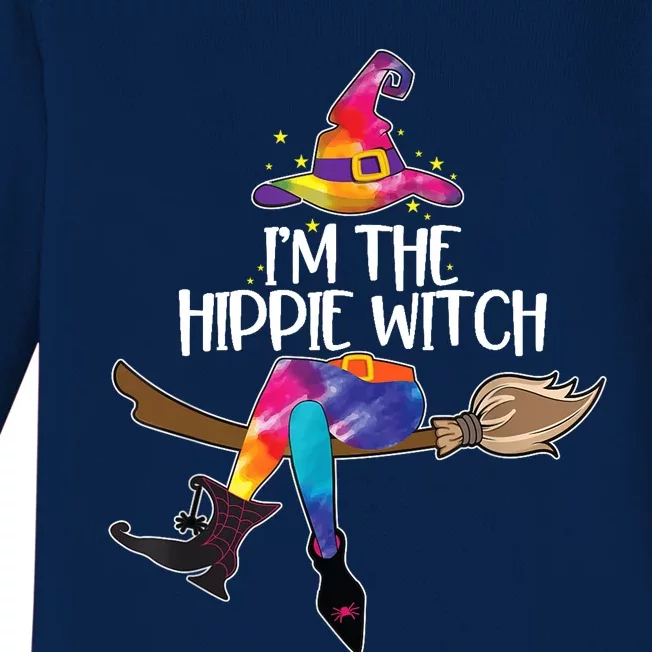 Im The Hippie Witch Halloween Matching Tie Dye Group Baby Long Sleeve Bodysuit