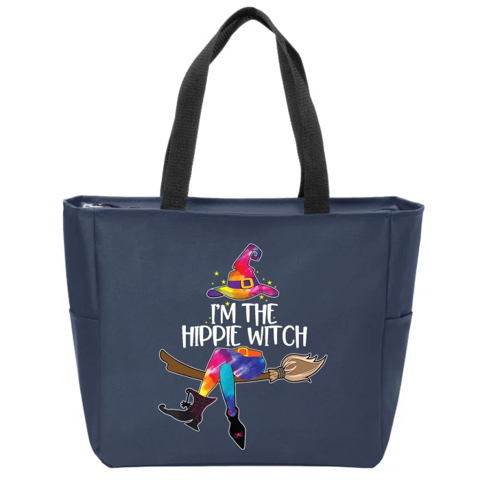 Im The Hippie Witch Halloween Matching Tie Dye Group Zip Tote Bag