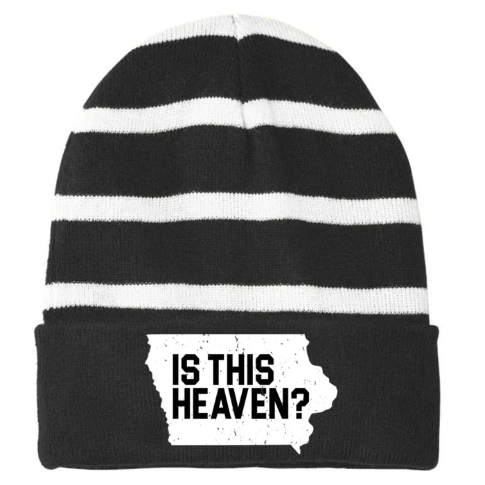 Is This Heaven Iowa Baseball Striped Beanie with Solid Band