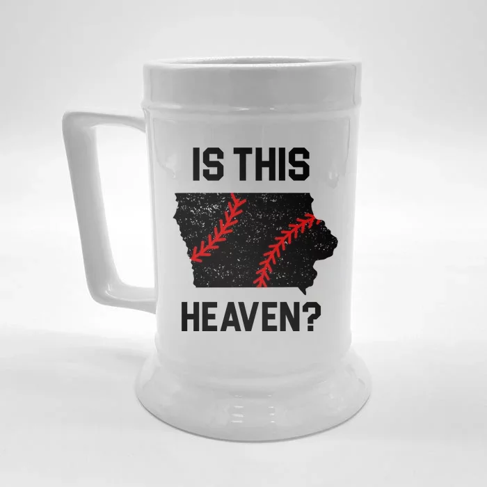 Is This Heaven Iowa Baseball Front & Back Beer Stein