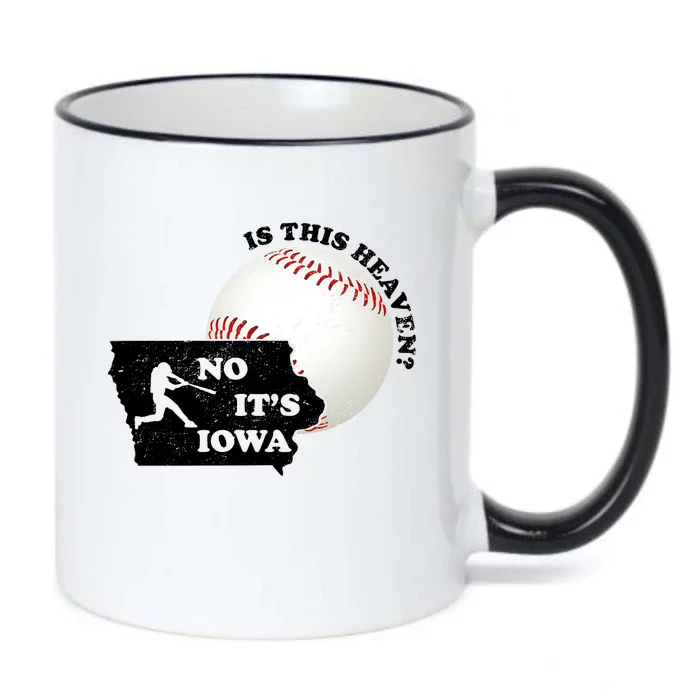 Is This Heaven? No It's Iowa Black Color Changing Mug