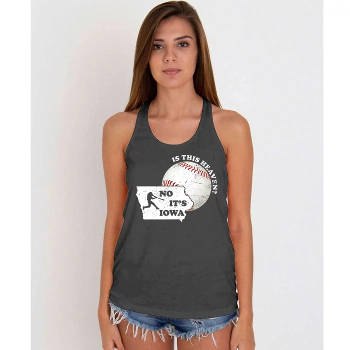 Is This Heaven? No It's Iowa Women's Knotted Racerback Tank