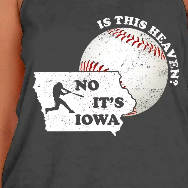 Is This Heaven? No It's Iowa Women's Knotted Racerback Tank