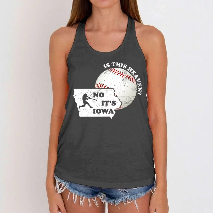 Is This Heaven? No It's Iowa Women's Knotted Racerback Tank