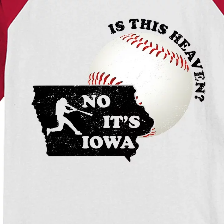 Is This Heaven? No It's Iowa Kids Colorblock Raglan Jersey