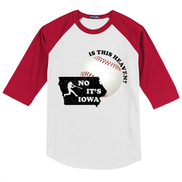 Is This Heaven? No It's Iowa Kids Colorblock Raglan Jersey