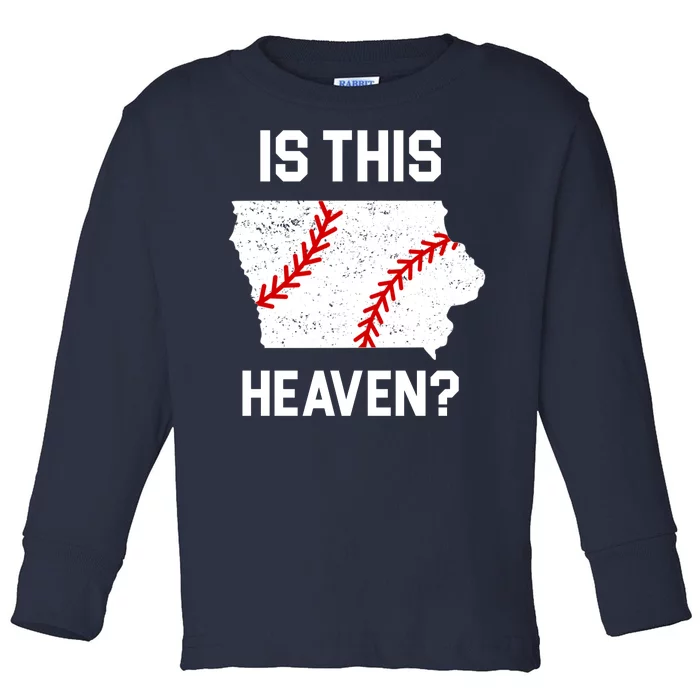 Is This Heaven Iowa Baseball Fan Toddler Long Sleeve Shirt