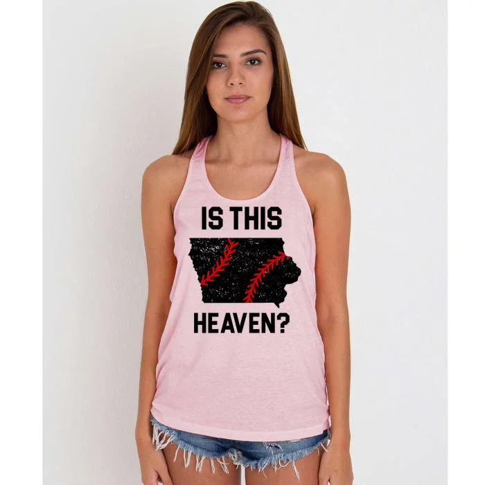 Is This Heaven Iowa Baseball Fan Women's Knotted Racerback Tank