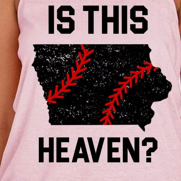 Is This Heaven Iowa Baseball Fan Women's Knotted Racerback Tank