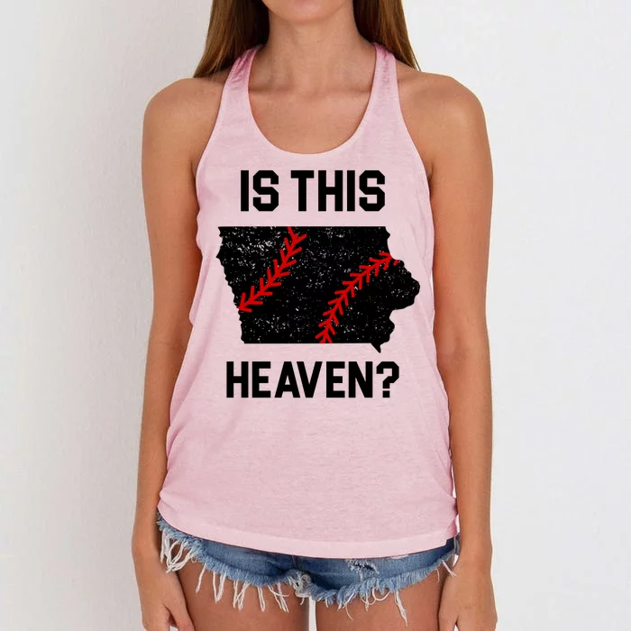 Is This Heaven Iowa Baseball Fan Women's Knotted Racerback Tank