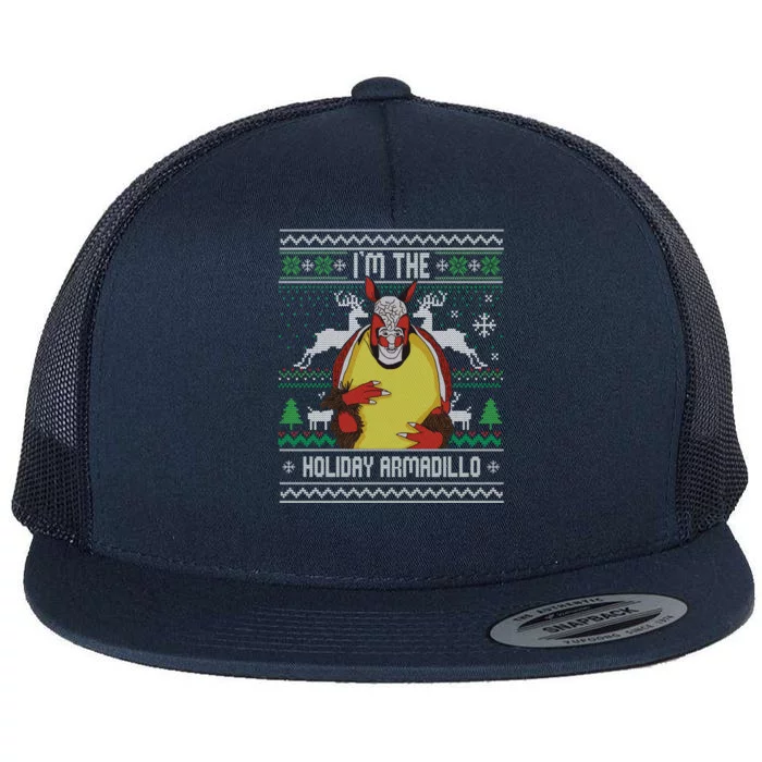 I'm the holiday armadillo Funny Ugly Christmas Flat Bill Trucker Hat