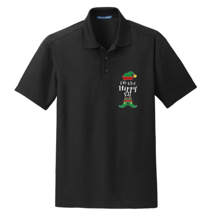 Im The Hippy Elf Family Matching Funny Dry Zone Grid Performance Polo