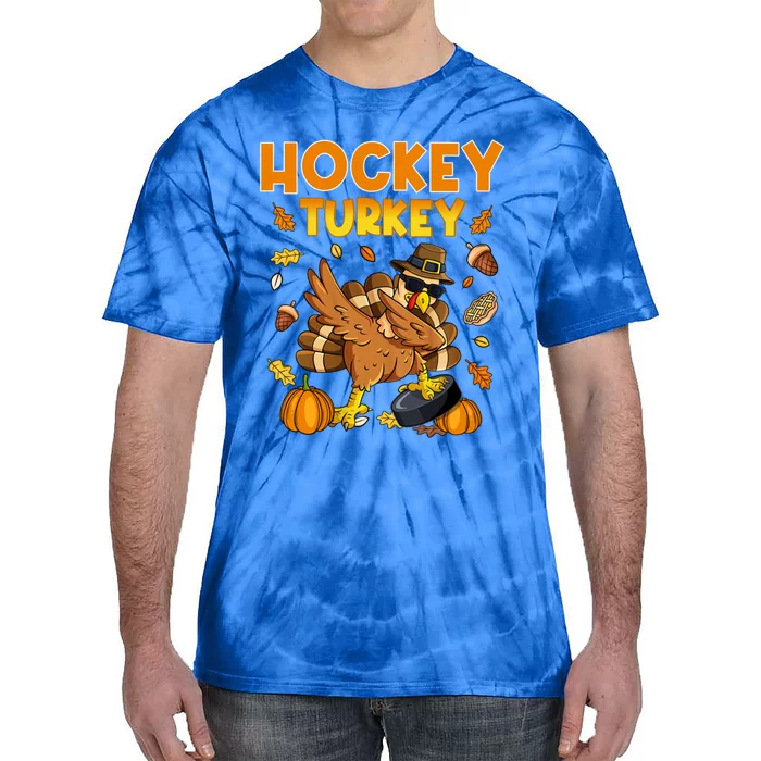 IM The Hockey Turkey Dabbing Thanksgiving Funny Thankful Gift Tie-Dye T-Shirt