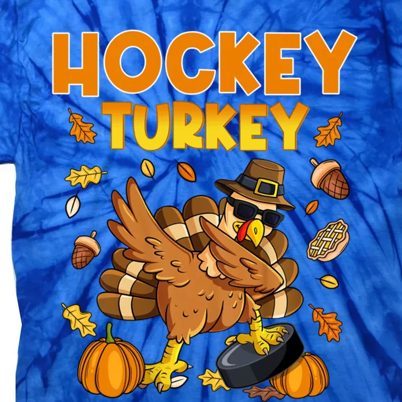 IM The Hockey Turkey Dabbing Thanksgiving Funny Thankful Gift Tie-Dye T-Shirt