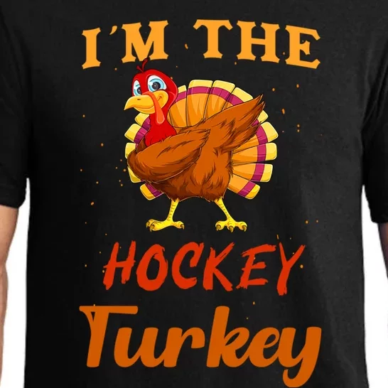 Im The Hockey Turkey Funny Thanksgiving Matching Family Great Gift Pajama Set