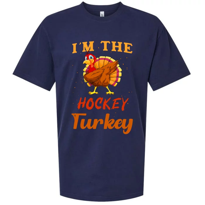 Im The Hockey Turkey Funny Thanksgiving Matching Family Great Gift Sueded Cloud Jersey T-Shirt