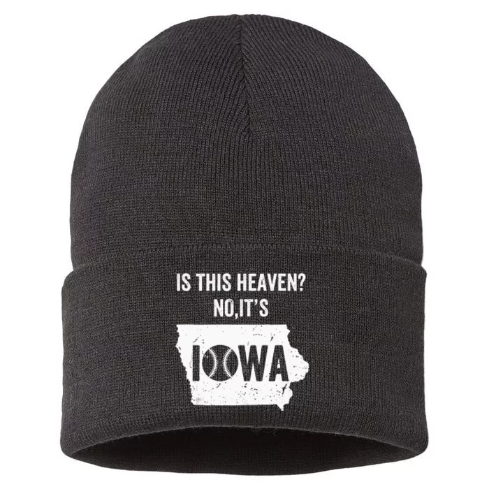 Is This Heaven No Its Iowa Vintage Field Of Baseball Dreams Sustainable Knit Beanie