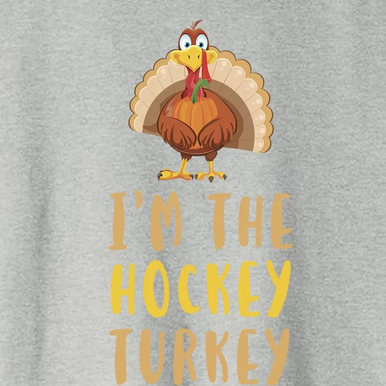 Im The Hockey Turkey Thanksgiving Matching Funny Player Meaningful Gift Women's Crop Top Tee