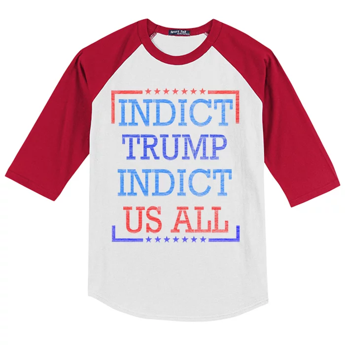 Indict Trump Indict Us All Support President Trump Kids Colorblock Raglan Jersey