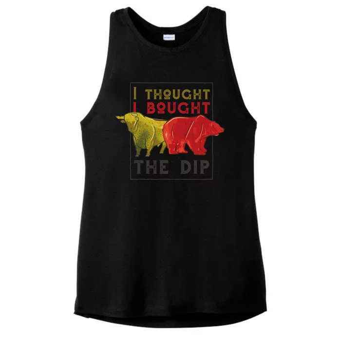 I Thought I Bought The Dip Bitcoin Ladies Tri-Blend Wicking Tank