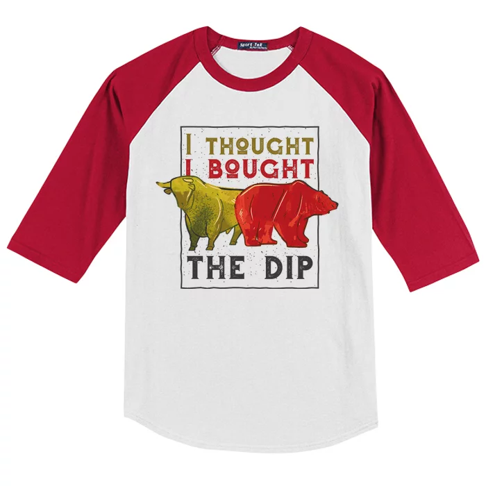 I Thought I Bought The Dip Bitcoin Kids Colorblock Raglan Jersey