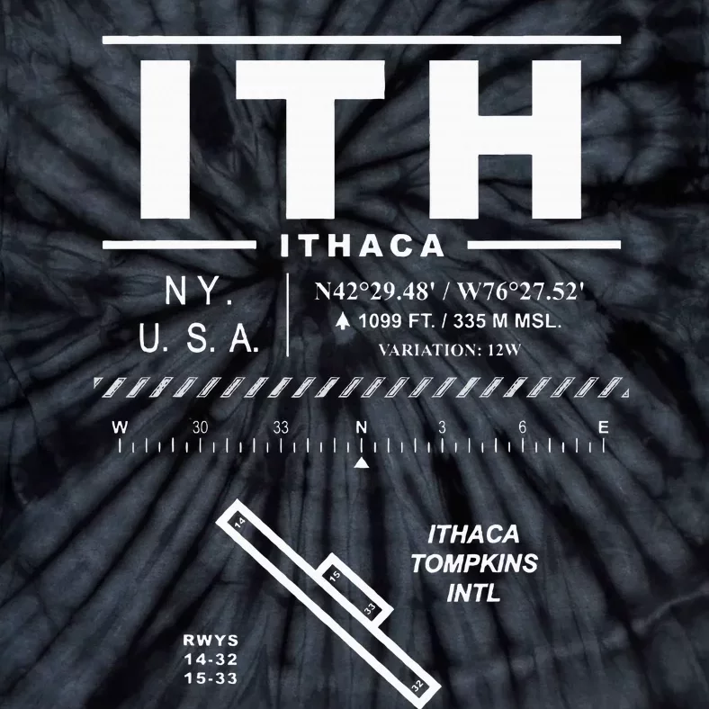 Ithaca Tompkins International Airport New York Ith Tie-Dye T-Shirt