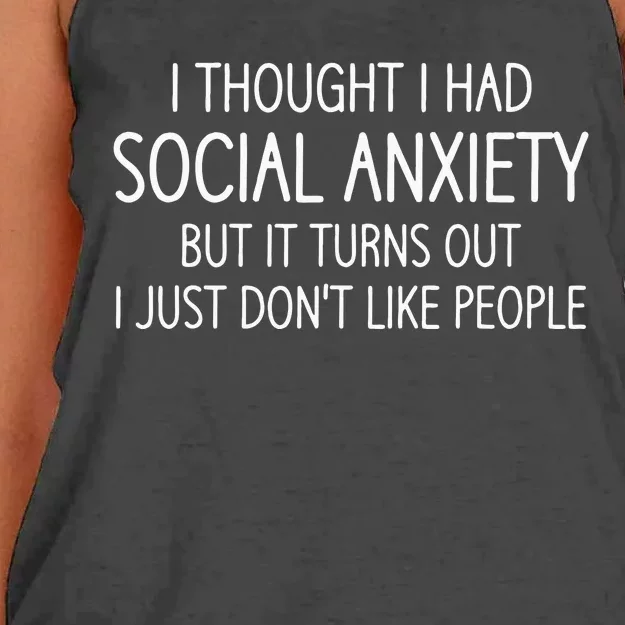 I Thought I Had Social Anxiety Funny Jokes Sarcastic Women's Knotted Racerback Tank