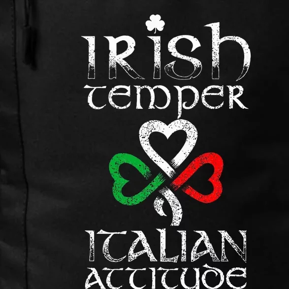 Irish Temper Italian Attitude Flag Shamrock St Patricks Day Daily Commute Backpack