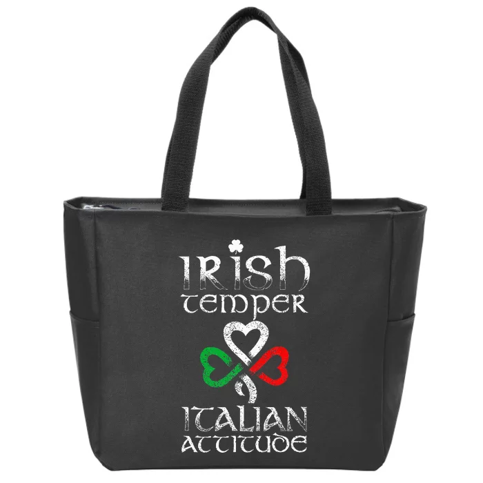 Irish Temper Italian Attitude Flag Shamrock St Patricks Day Zip Tote Bag