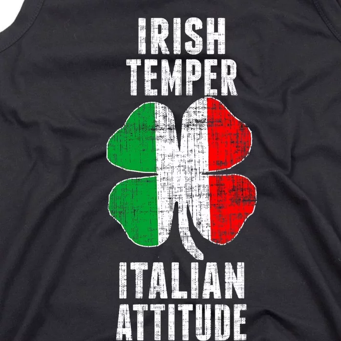 Irish Temper Italian Attitude St. Patricks Shamrock Tank Top