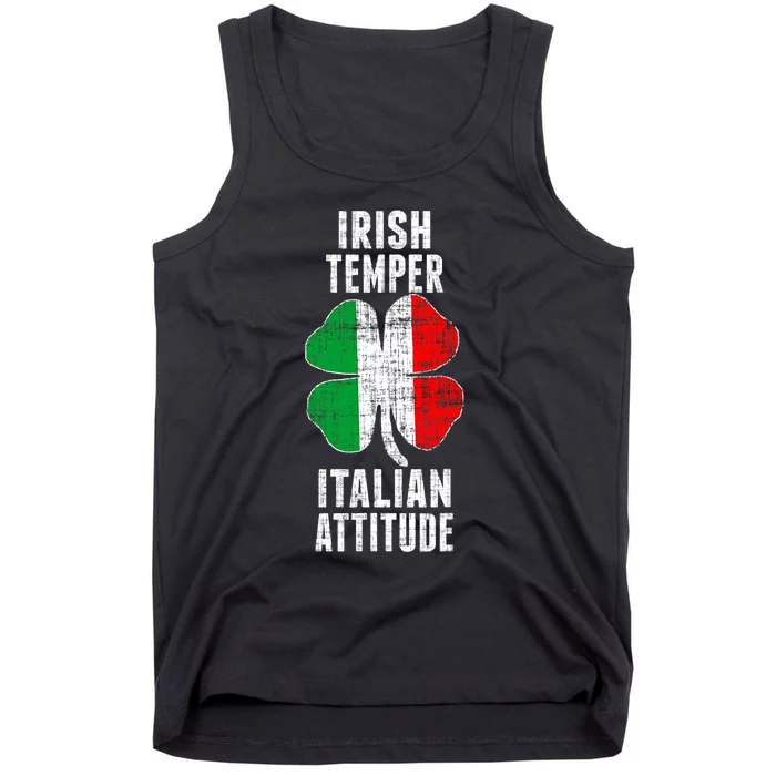 Irish Temper Italian Attitude St. Patricks Shamrock Tank Top