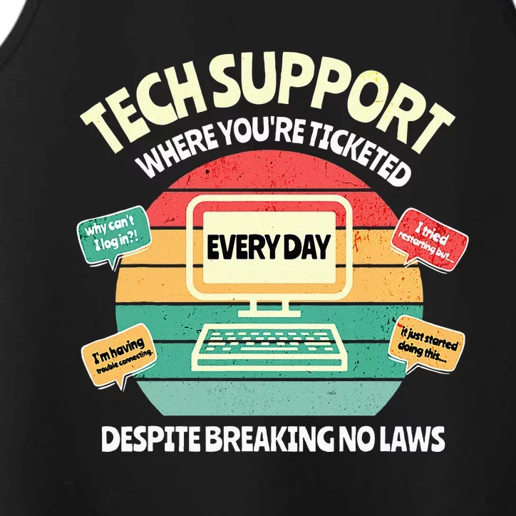 Information Technology I T Department Funny Tech Support Performance Tank