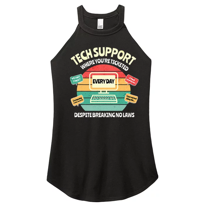 Information Technology I T Department Funny Tech Support Women’s Perfect Tri Rocker Tank