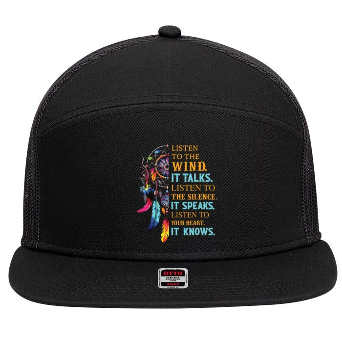 It Talks It Speaks It Knows 7 Panel Mesh Trucker Snapback Hat