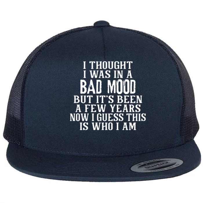 I Thought I Was In A Bad Mood Flat Bill Trucker Hat