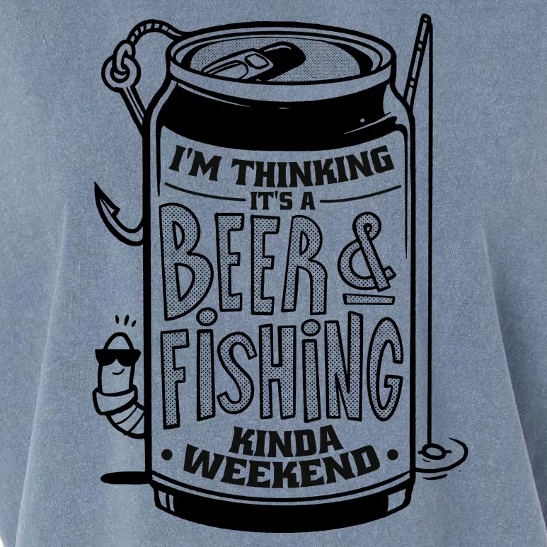 I'm Thinking It's A Beer And Fishing Kinda Weekend Garment-Dyed Women's Muscle Tee