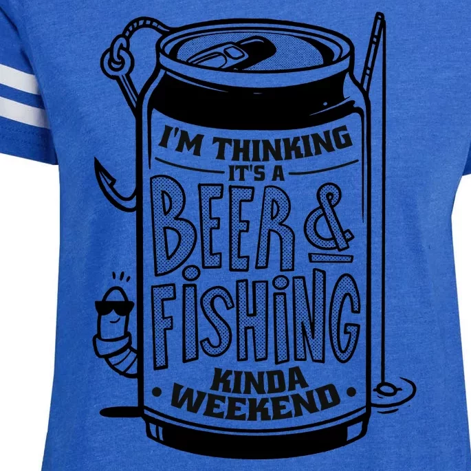 I'm Thinking It's A Beer And Fishing Kinda Weekend Enza Ladies Jersey Football T-Shirt