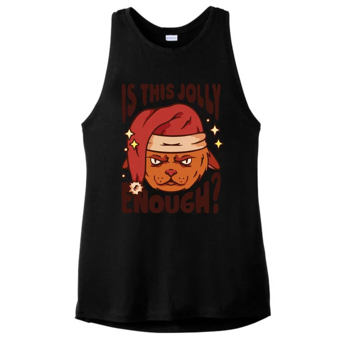 Is This Jolly Enough Anti Christmas Ladies Tri-Blend Wicking Tank