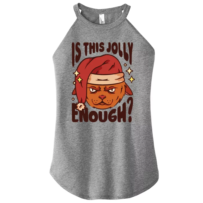 Is This Jolly Enough Anti Christmas Women’s Perfect Tri Rocker Tank