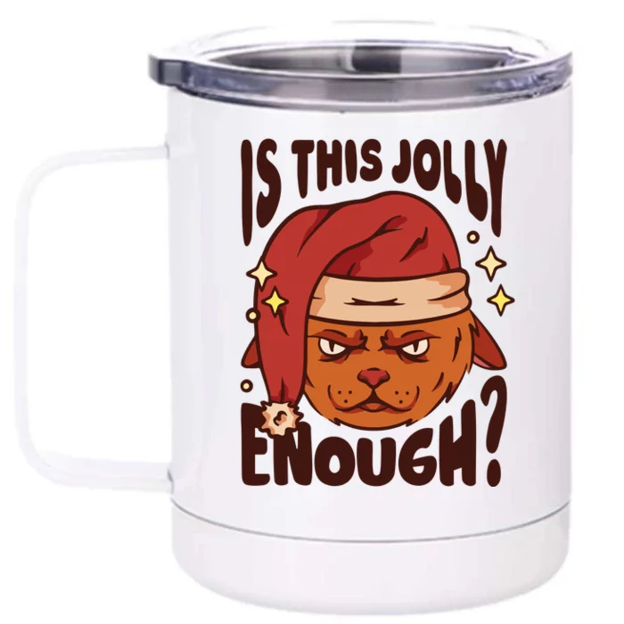 Is This Jolly Enough Anti Christmas Front & Back 12oz Stainless Steel Tumbler Cup