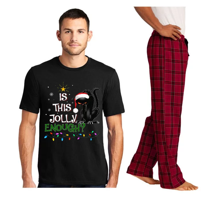 Is This Jolly Enough Noel Black Cat Pajama Xmas Pajama Set