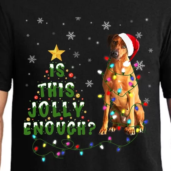 Is This Jolly Enough Rhodesian Ridgeback Dog Light Christmas Pajama Set