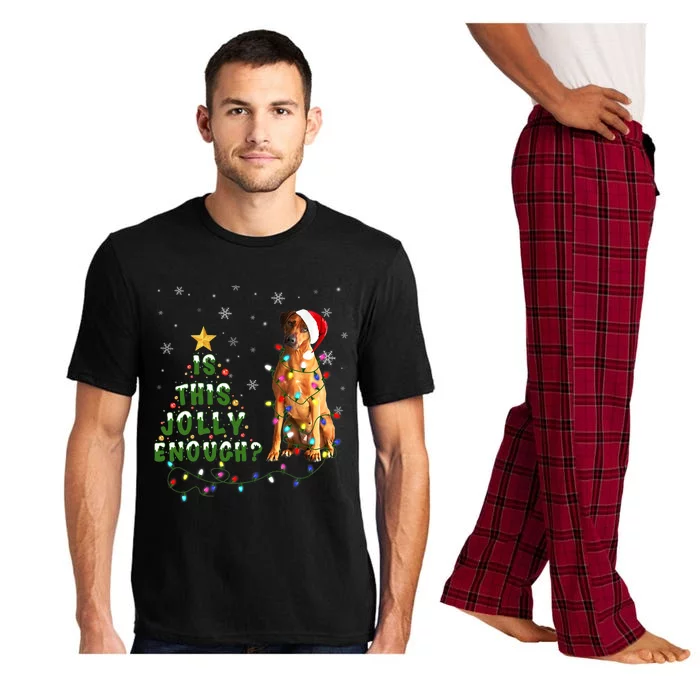 Is This Jolly Enough Rhodesian Ridgeback Dog Light Christmas Pajama Set