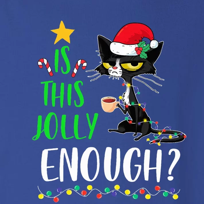 Is This Jolly Enough Black Cat Merry Christmas Tree Lights Toddler Long Sleeve Shirt