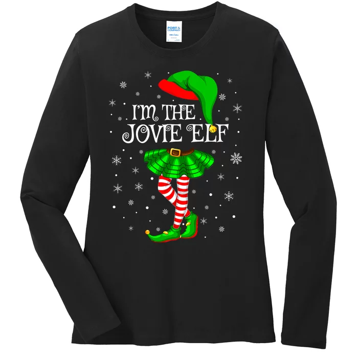 I'm the Jovie Elf Funny Ugly Christmas Apparel Ladies Long Sleeve Shirt